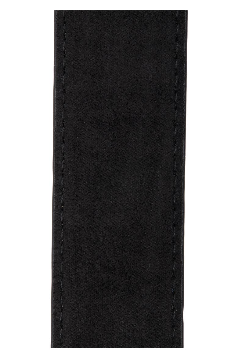 Faux Suede Keeper Belt, Alternate, color, BLACK-GOLD