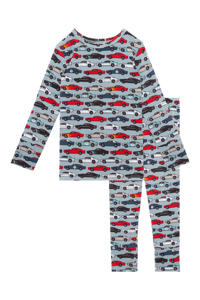 Kids' Miles Fitted Two-Piece Pajamas, Main, color, BLUE
