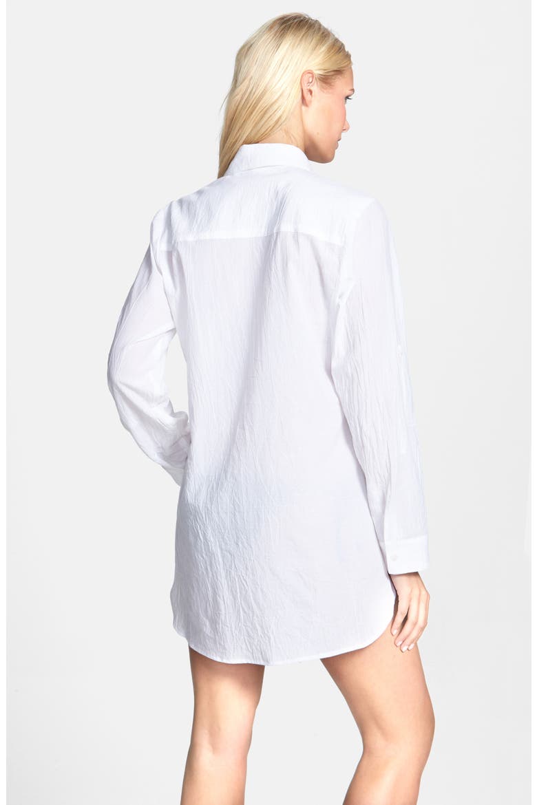 Boyfriend Shirt Cover-Up, Alternate, color, WHITE