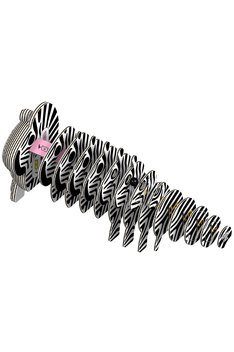 Zebra 3D Puzzle, Alternate, color, No Color