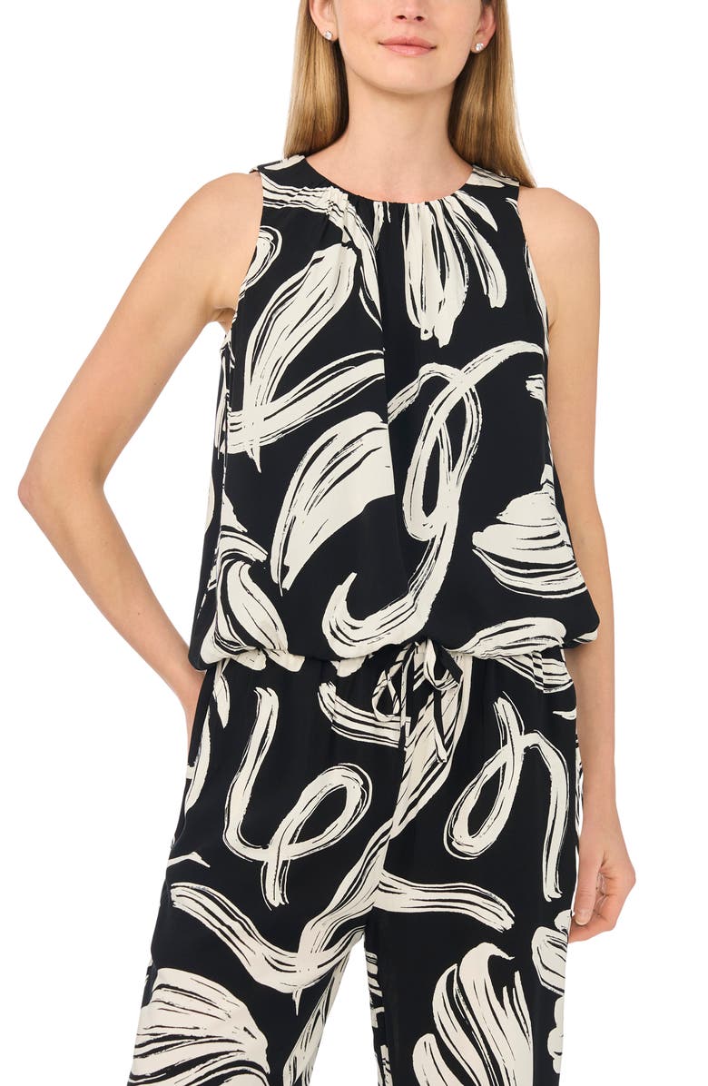 Halogen<sup>®</sup> Print Bubble Tank, Alternate, color, Vanilla Ice Black Leaf