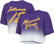 Majestic Threads Women's Majestic Threads Justin Jefferson Purple/White Minnesota Vikings Dip-Dye Player Name & Number Crop Top