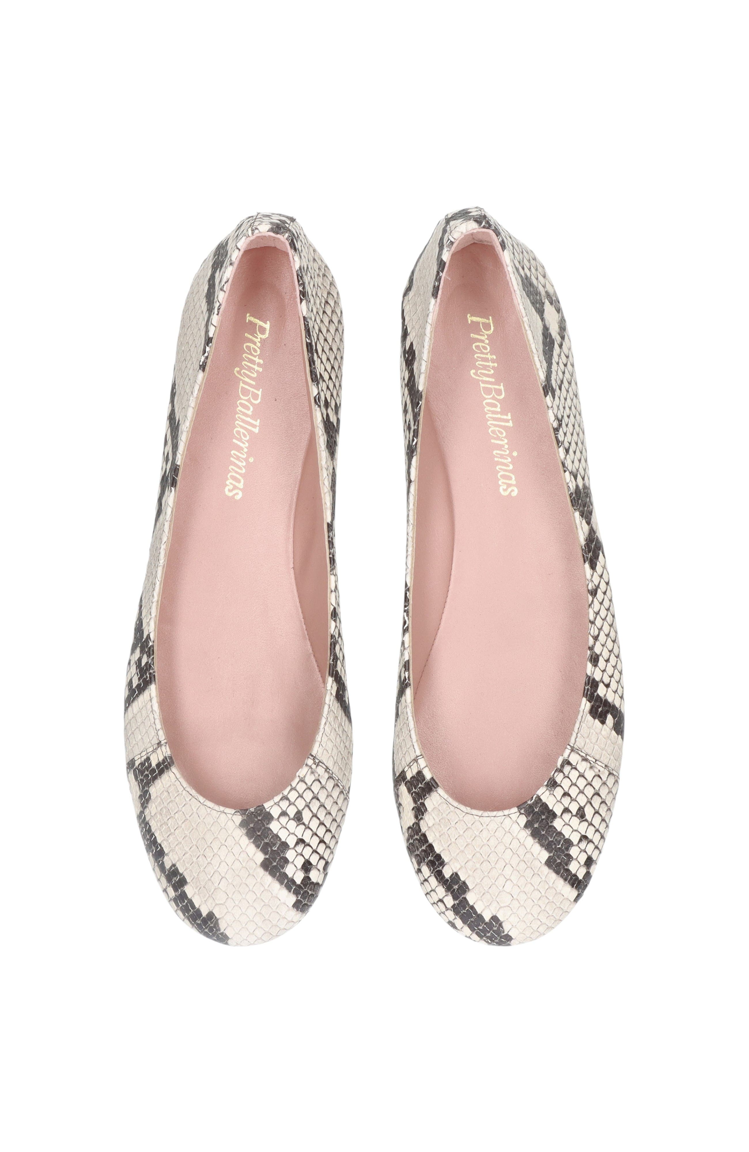 Pretty Ballerinas Round Toe Snake Naked Ballet Flat, Alternate, color, Ivory