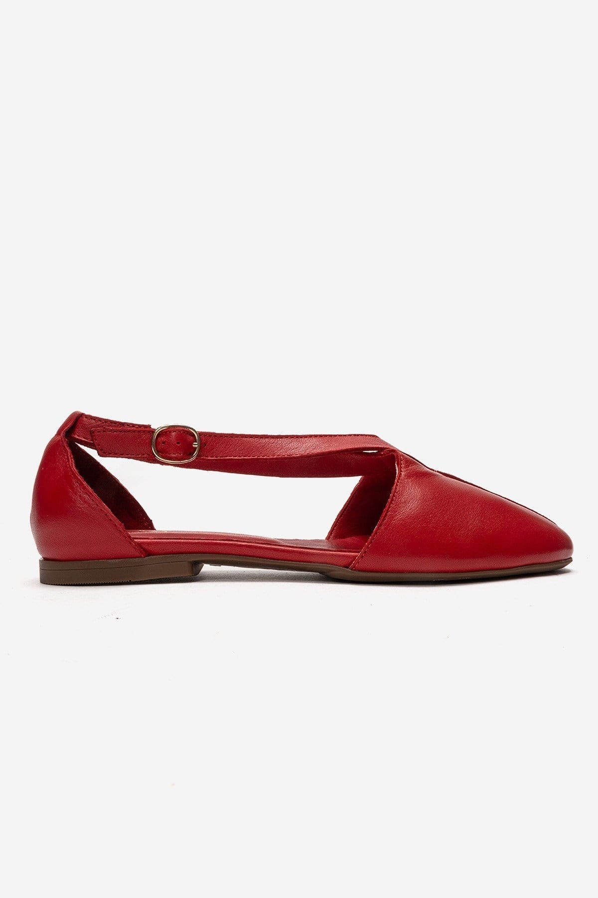Forever & Always Shoes Fable Leather Side Cut Ballet Flat, Alternate, color, Red