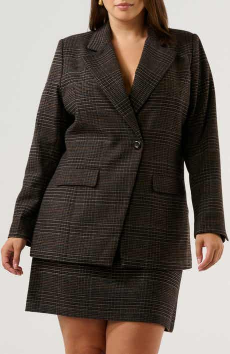 Estelle Noel Check Double Breasted Blazer
