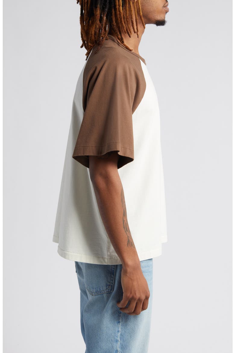 Oversize Short Sleeve Raglan T-Shirt, Alternate, color, SOIL/ OFF WHITE