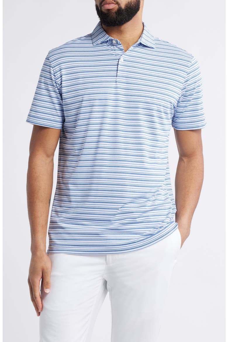 Crown Crafted Cadence Stripe Performance Polo, Main, color, LAVENDER MOON