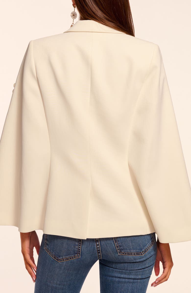 Ramy Brook Rosalinda Embroidered Floral Appliqué Cape Sleeve Jacket, Alternate, color, Ivory