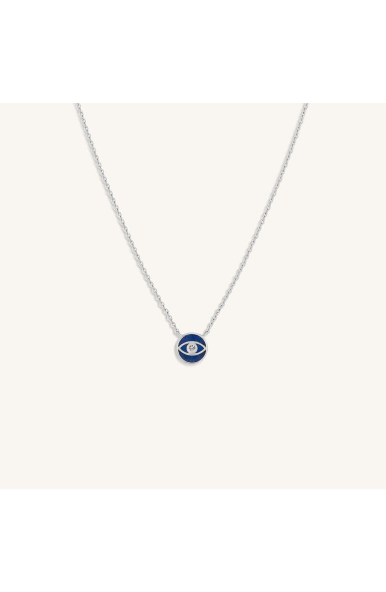 Karma and Luck Universal Vibrations Lapis Lazuli Evil Eye Necklace, Main, color, Silver/Navy Blue