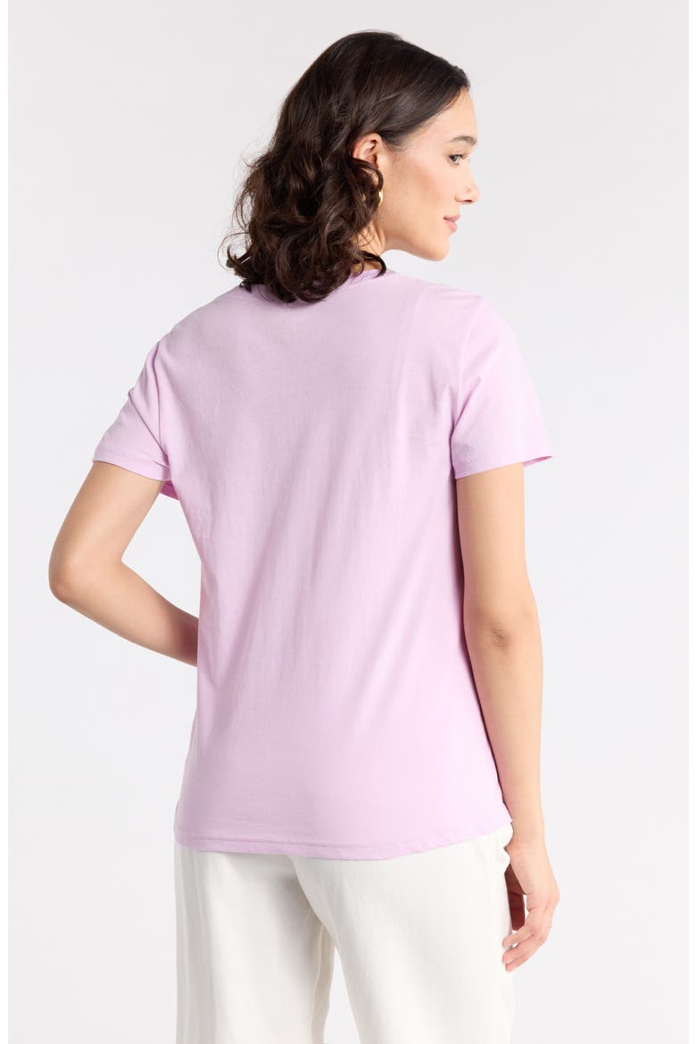 V-Neck Cotton T-Shirt, Alternate, color, PURPLE TRELLIS