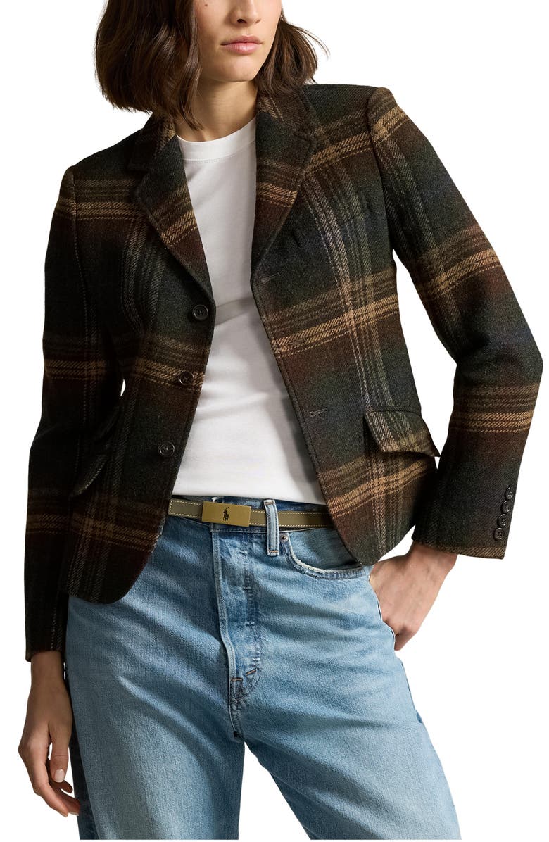 Polo Ralph Lauren Plaid Wool Twill Blazer, Main, color, 