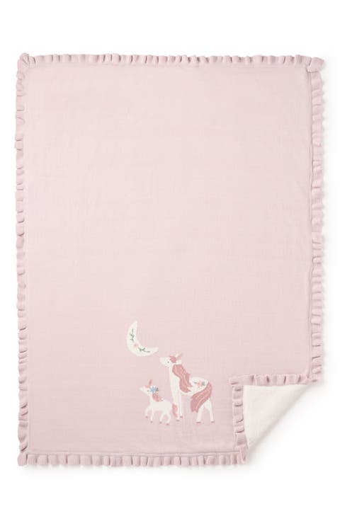 Unicorn Faux Fur & Cotton Knit Blanket (Baby)