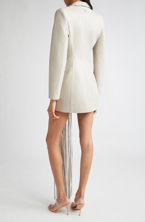 Shop Diesel ® G-shank Fringe Faux Leather Blazer In Pale/grey
