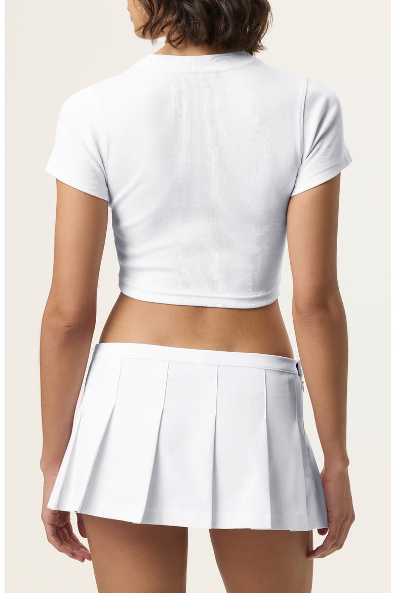 x Hailey Stretch Cotton Rib Baby Tee, Alternate, color, WHITE