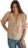 Paneros Clothing Chloe Floral Ruffle Cotton Shirt