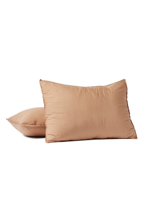 Coyuchi Crinkled Organic Cotton Percale Sham In Ginger