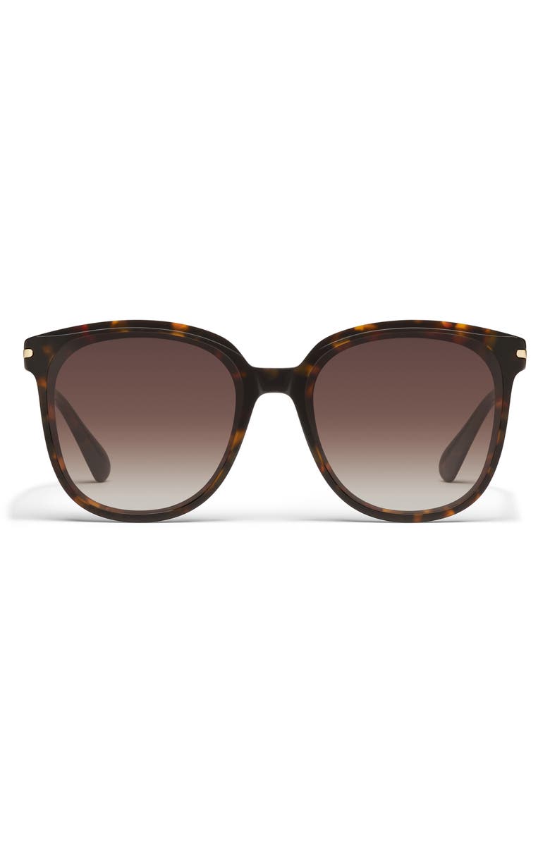 QUAY Rent Free 55mm Round Sunglasses, Main, color, Neutral Tort/ Brown