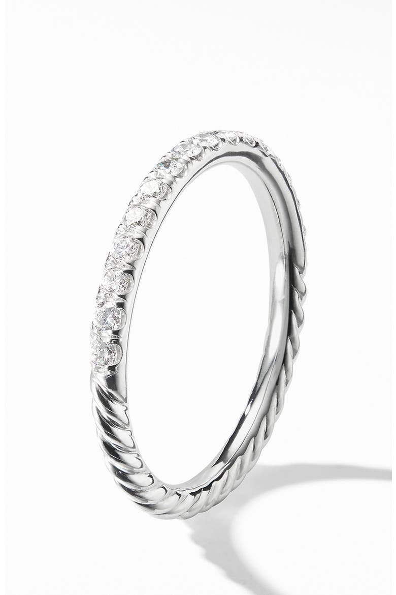 Cable Pavé Diamond Band Ring, Alternate, color, WHITE GOLD/ DIAMOND