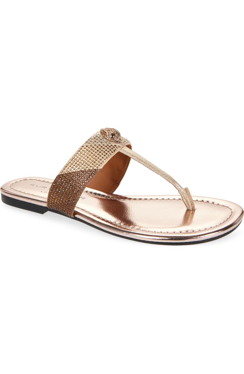 Kurt Geiger London Kensington T-Strap Sandal, Main, color, Gold Comb