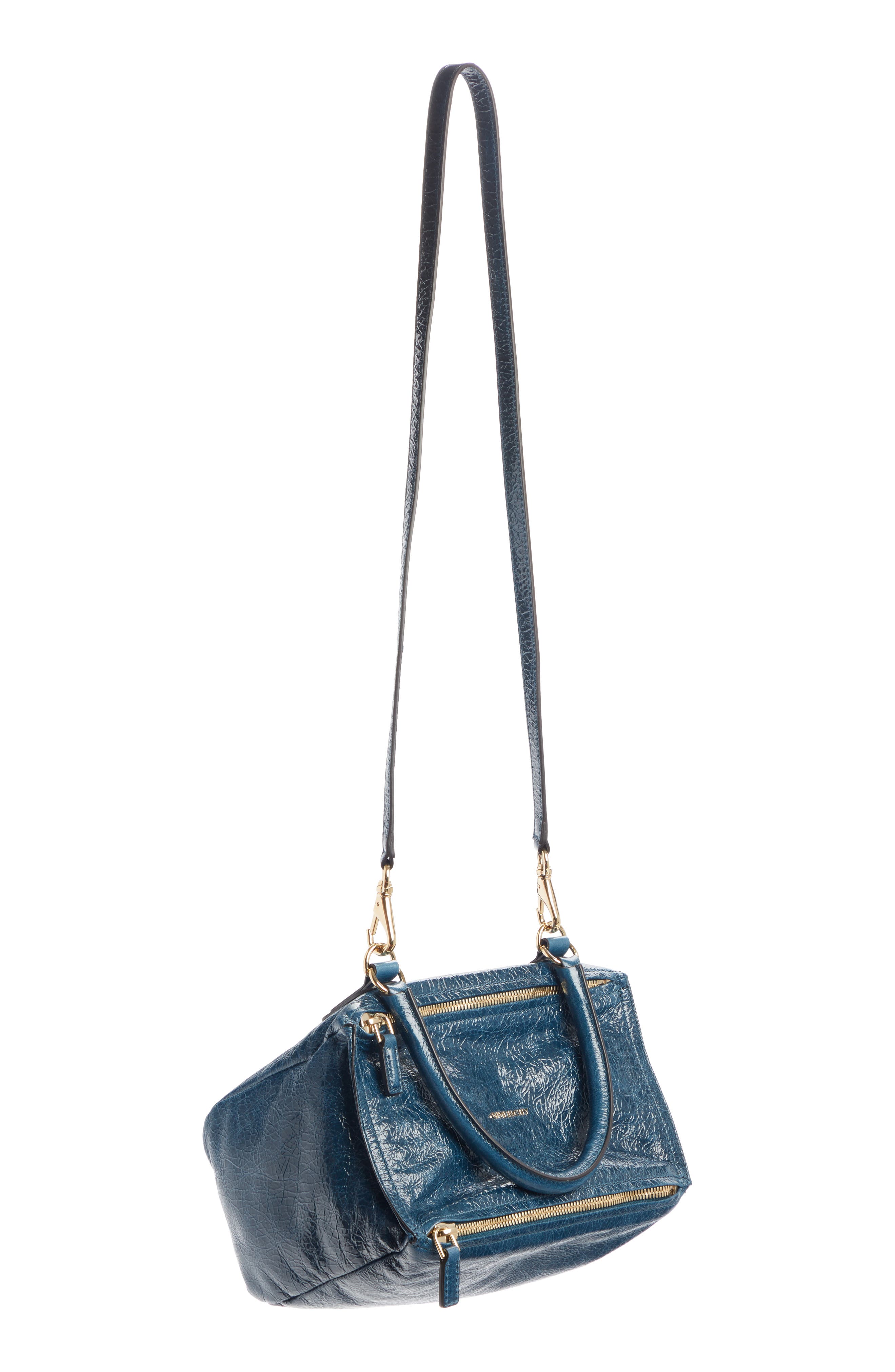 Givenchy Small Pandora Creased Patent Leather Shoulder Bag, Alternate, color, 