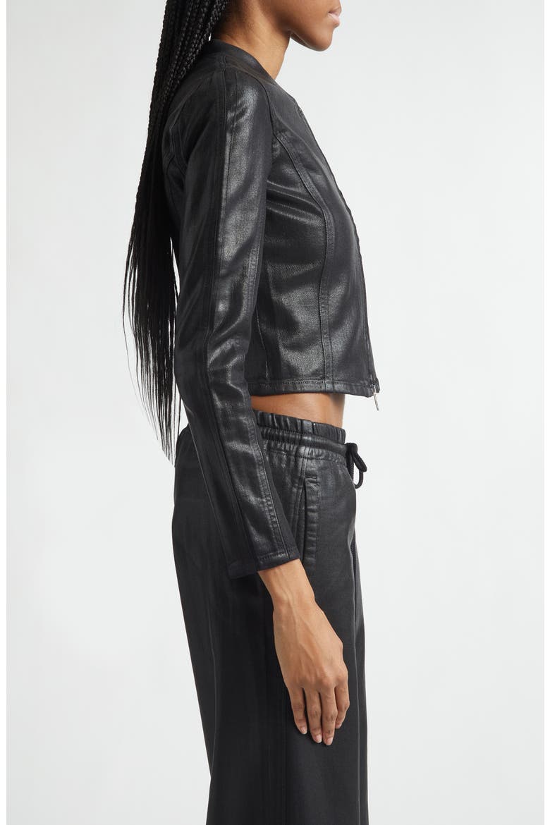 De-Gary-D Jogg Coated Denim Crop Jacket, Alternate, color, BLACK/ DENIM