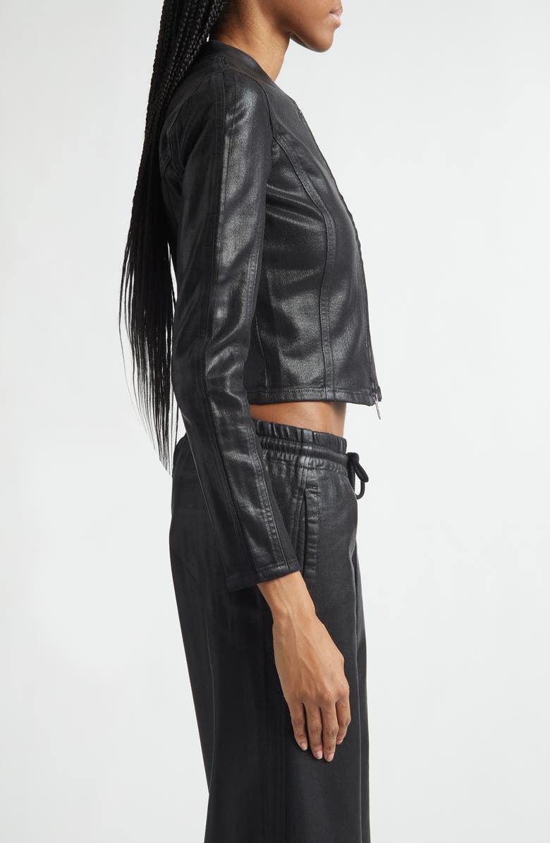 DIESEL<sup>®</sup> De-Gary-D Jogg Coated Denim Crop Jacket, Alternate, color, Black/ Denim