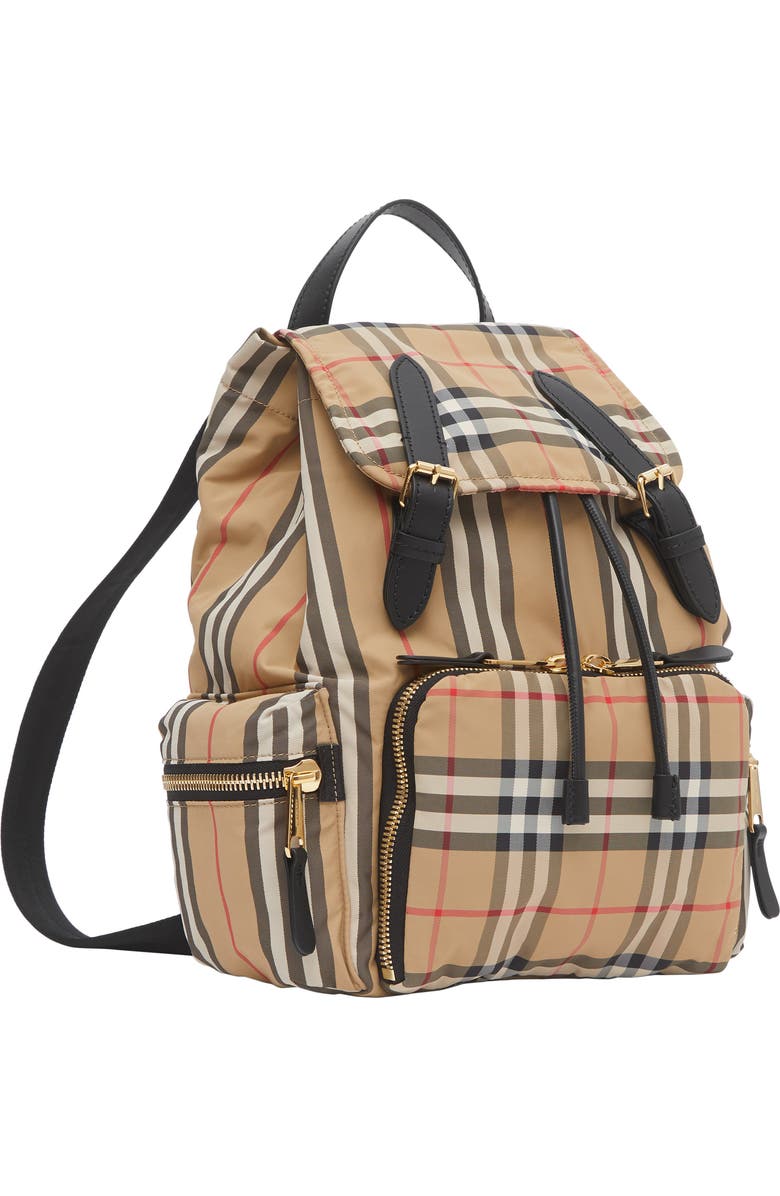 Burberry Medium Rucksack Vintage Check ECONYL<sup>®</sup> Backpack, Alternate, color,