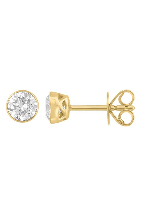 14K Gold Lab Grown Diamond Stud Earrings