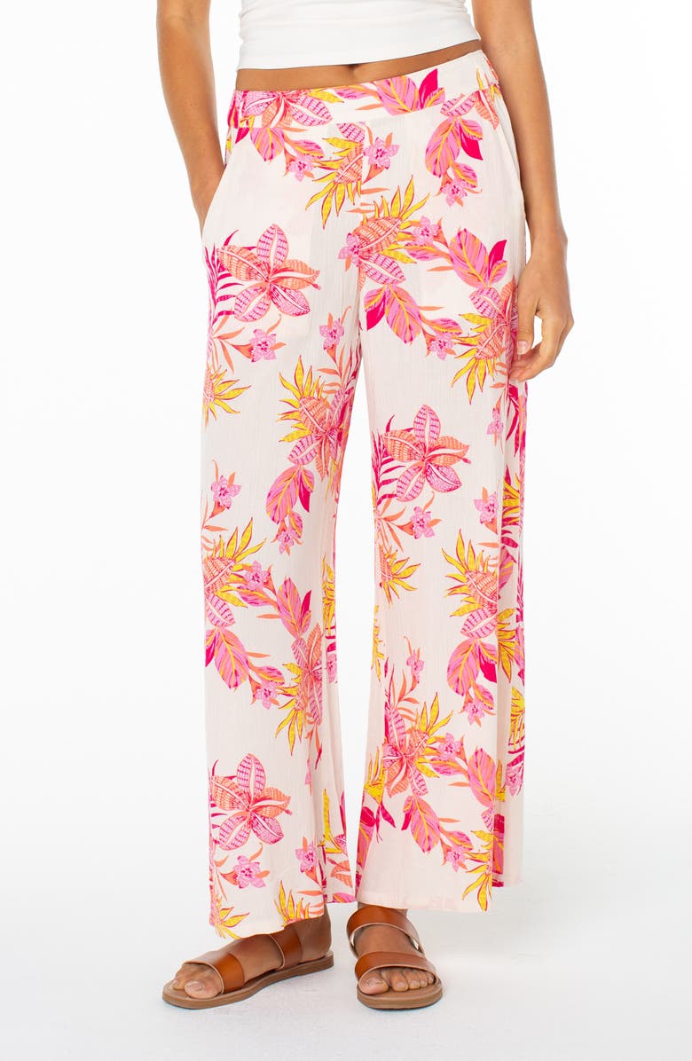 Roxy Midnight Avenue Floral Wide Leg Pants, Main, color, Dew