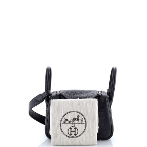Pre-owned Hermes Hermes Lindy Bag Clemence Mini In Black