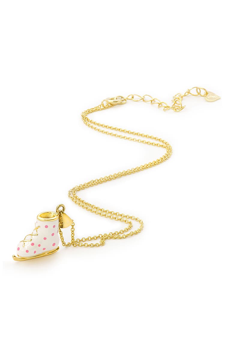 Kids' Ice Skate Pendant Necklace, Alternate, color, WHITE