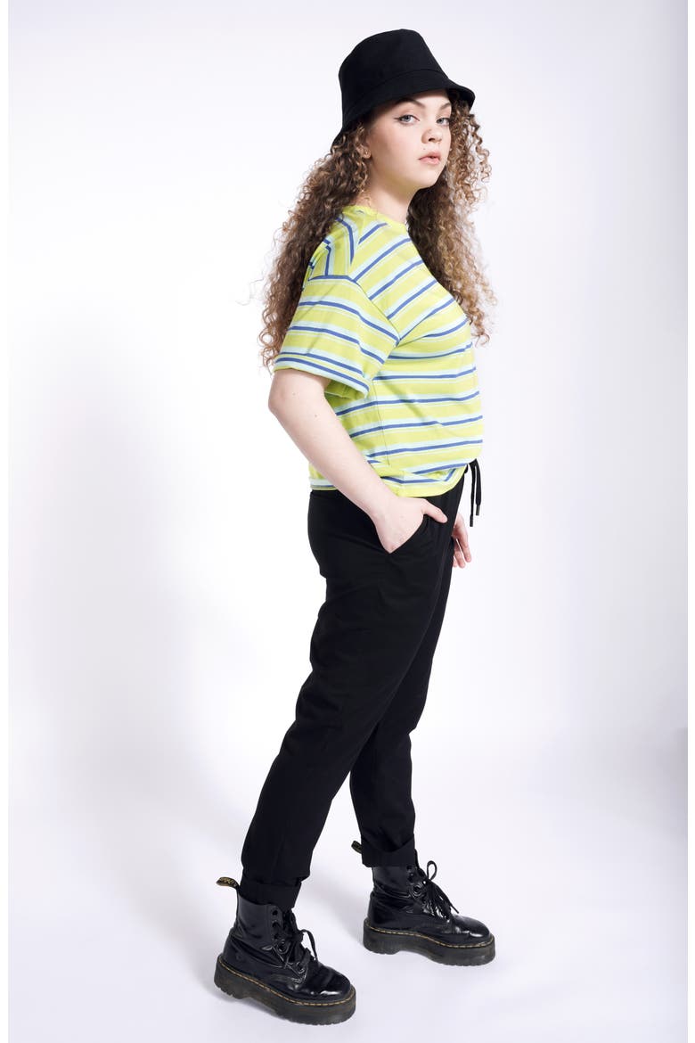 Stripe Boxy T-Shirt (Nordstrom Exclusive), Alternate, color, NEON GREEN STRIPE
