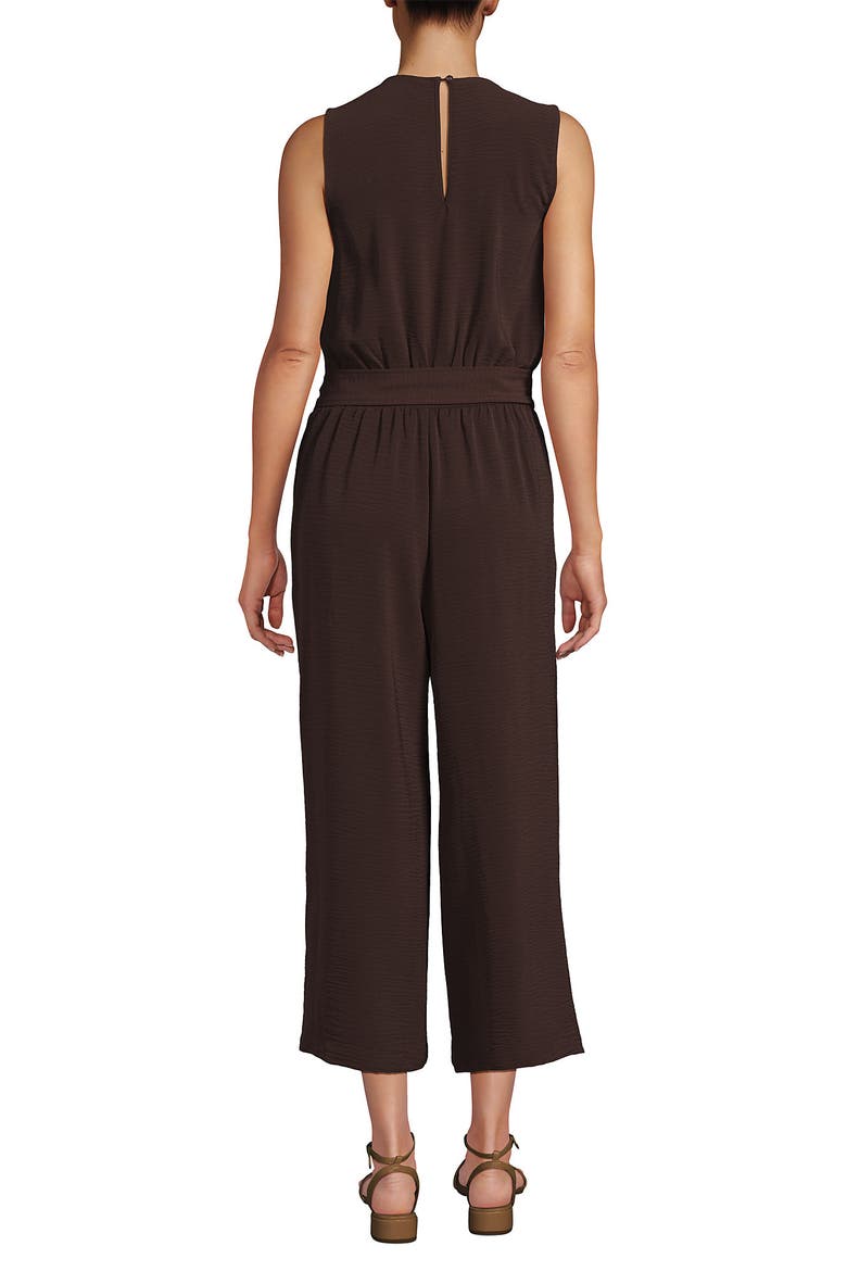 Sleeveless Creaseless Wrap Jumpsuit, Alternate, color, Rich Seal Brown