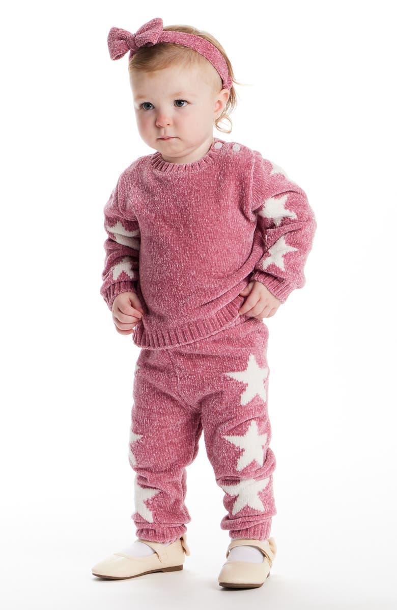 Andy & Evan Star Icon Sweater, Leggings & Headband Set, Alternate, color,