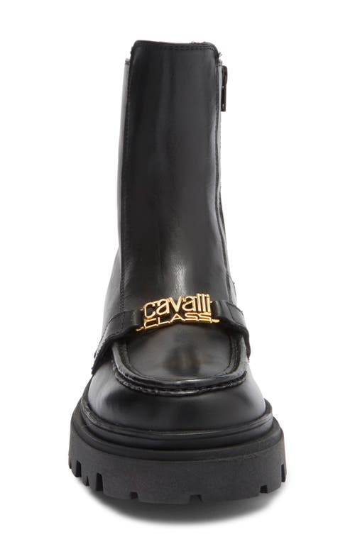 Roberto Cavalli Cortina Lug Platform Boot In Black