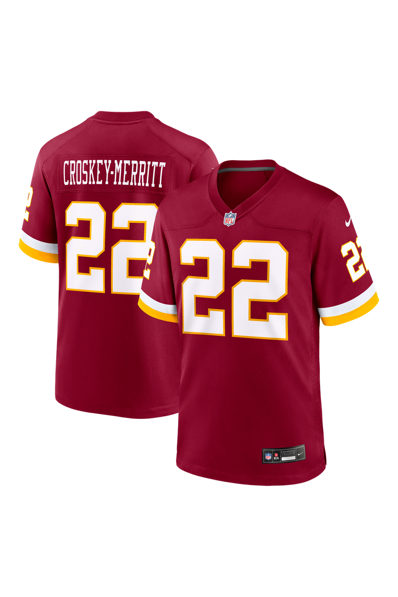 Men's Nike Jacory Croskey-Merritt Burgundy Washington Commanders Game Jersey, Main, color, Burgundy