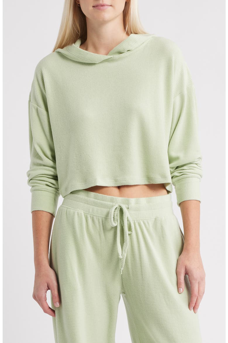 Pistachio Lily Crop Rib Hoodie, Main, color, PISTACHIO
