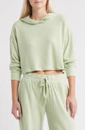 HAPPY CAMP3R Pistachio Lily Crop Rib Hoodie