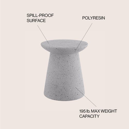 JONATHAN Y JONATHAN Y HOLLIE 18" MINIMALIST MODERN DRUM INDOOR/OUTDOOR ACCENT TABLE PEDESTAL 