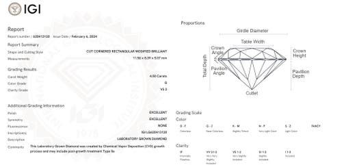Bliss Diamond Certified 4.00ct Radiant Cut Diamond Engagement Ring Gold Lab Grown In 14k White Gold