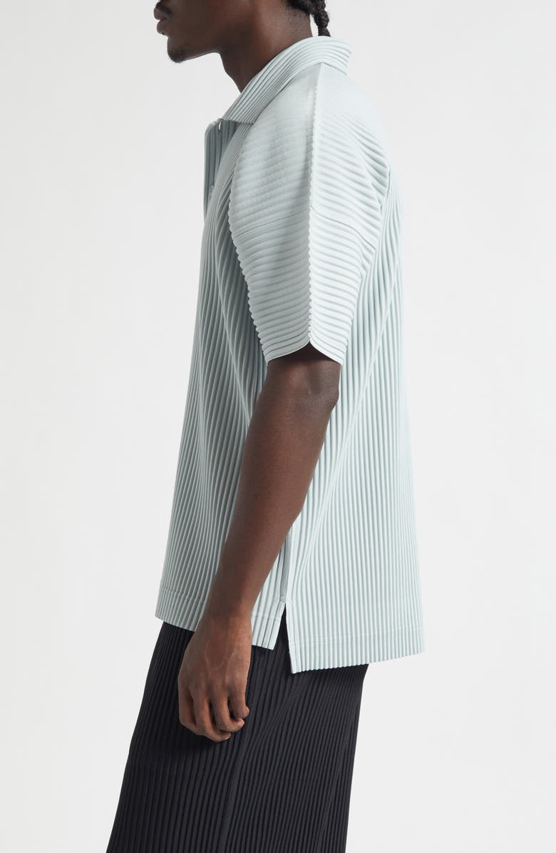 Homme Plissé Issey Miyake Monthly Colors June Pleated Polo, Alternate, color, Boboli Moss Ash
