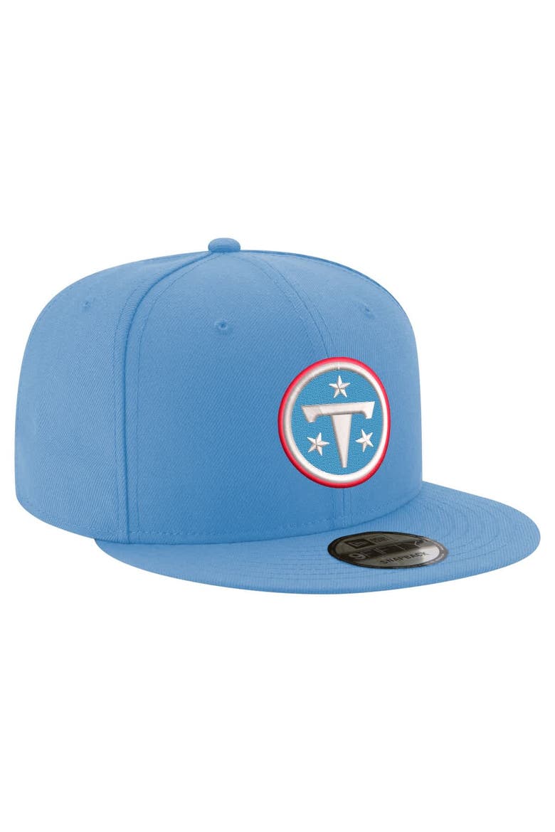 Men's New Era  Light Blue Tennessee Titans Primary Logo 9FIFTY Snapback Hat, Alternate, color, Light Blue