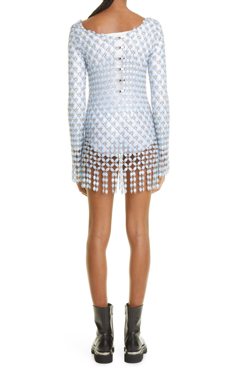 Rabanne Beaded Long Sleeve Minidress, Alternate, color, 