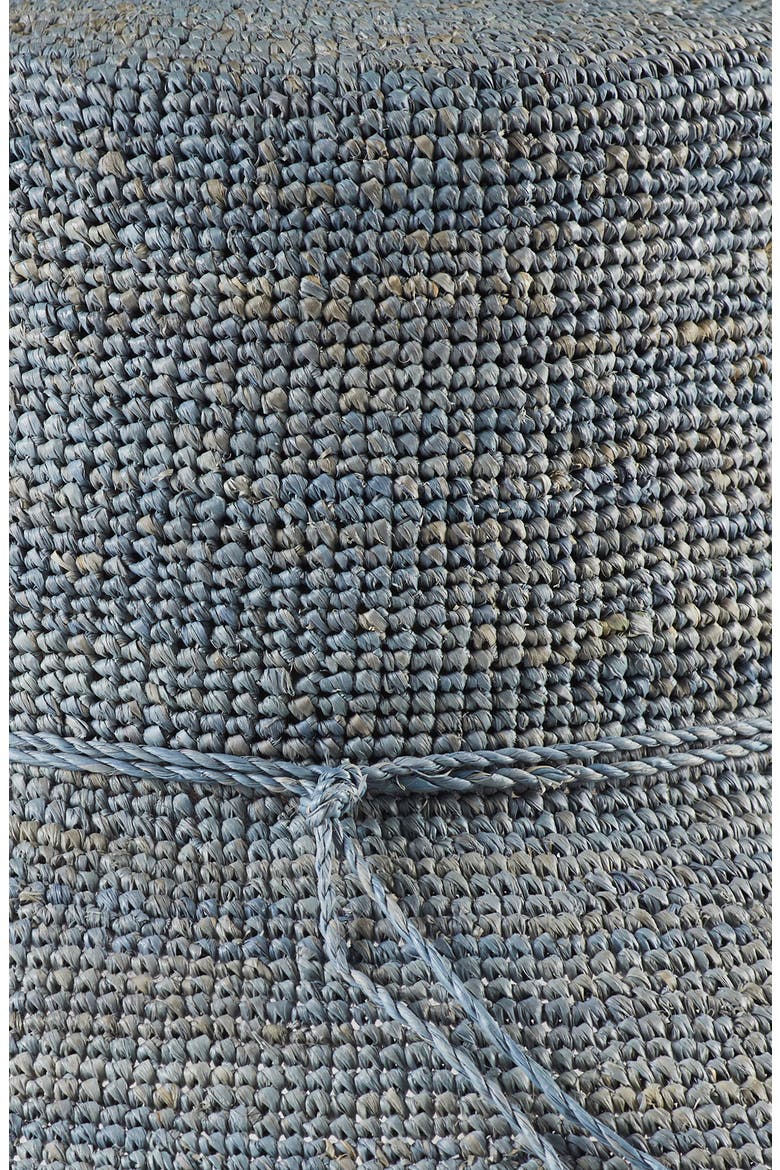 Packable Raffia Bucket Hat, Alternate, color, MISTY LAKE