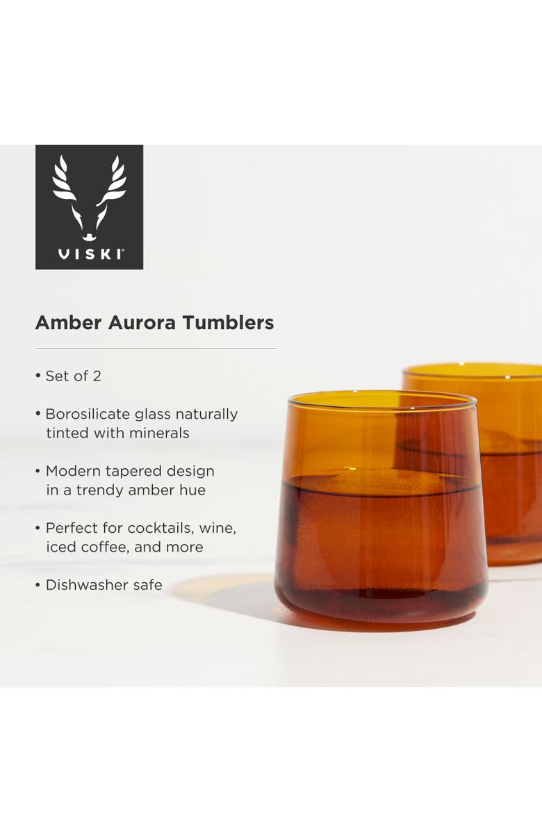 Viski Aurora Cocktail Tumblers, Alternate, color, Orange
