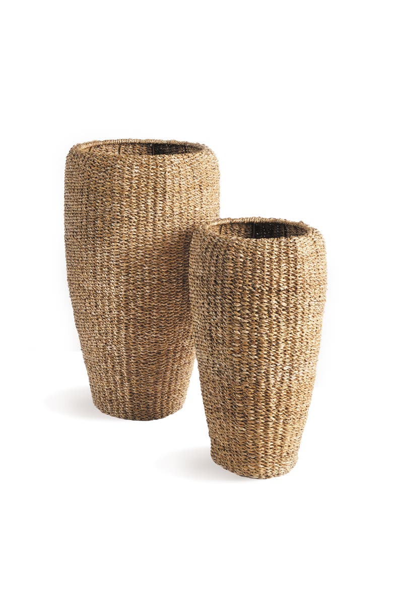 Napa Home & Garden Seagrass Tall Round Decorative Planters, Set of 2, Main, color, 