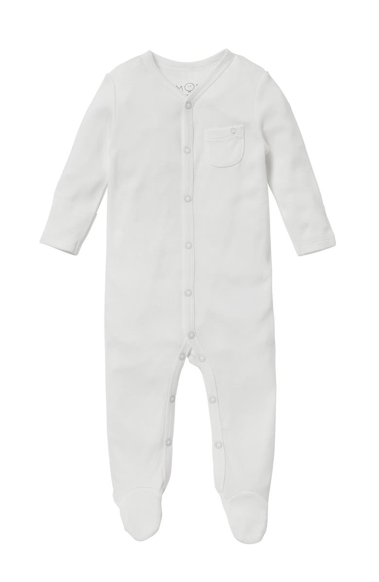 MORI Front Opening Sleepsuit, Main, color, White