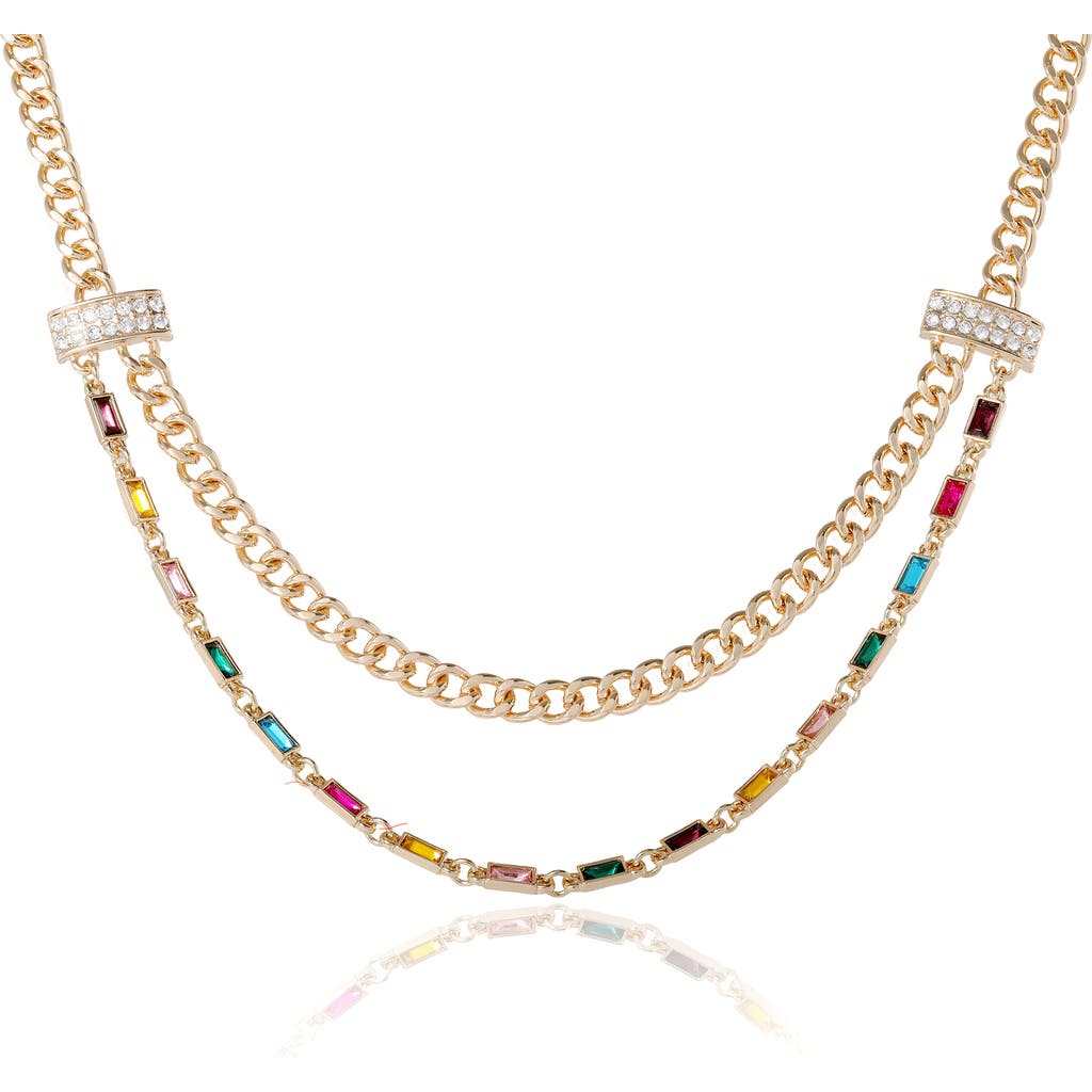 Bcbg Generation Double Layer Multicolor Necklace In Gold