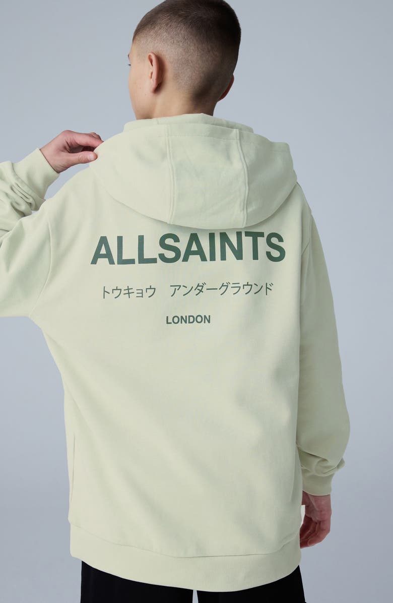 smALLSAINTS by ALLSAINTS Kids' Underground Oversize Hoodie, Alternate, color, Green