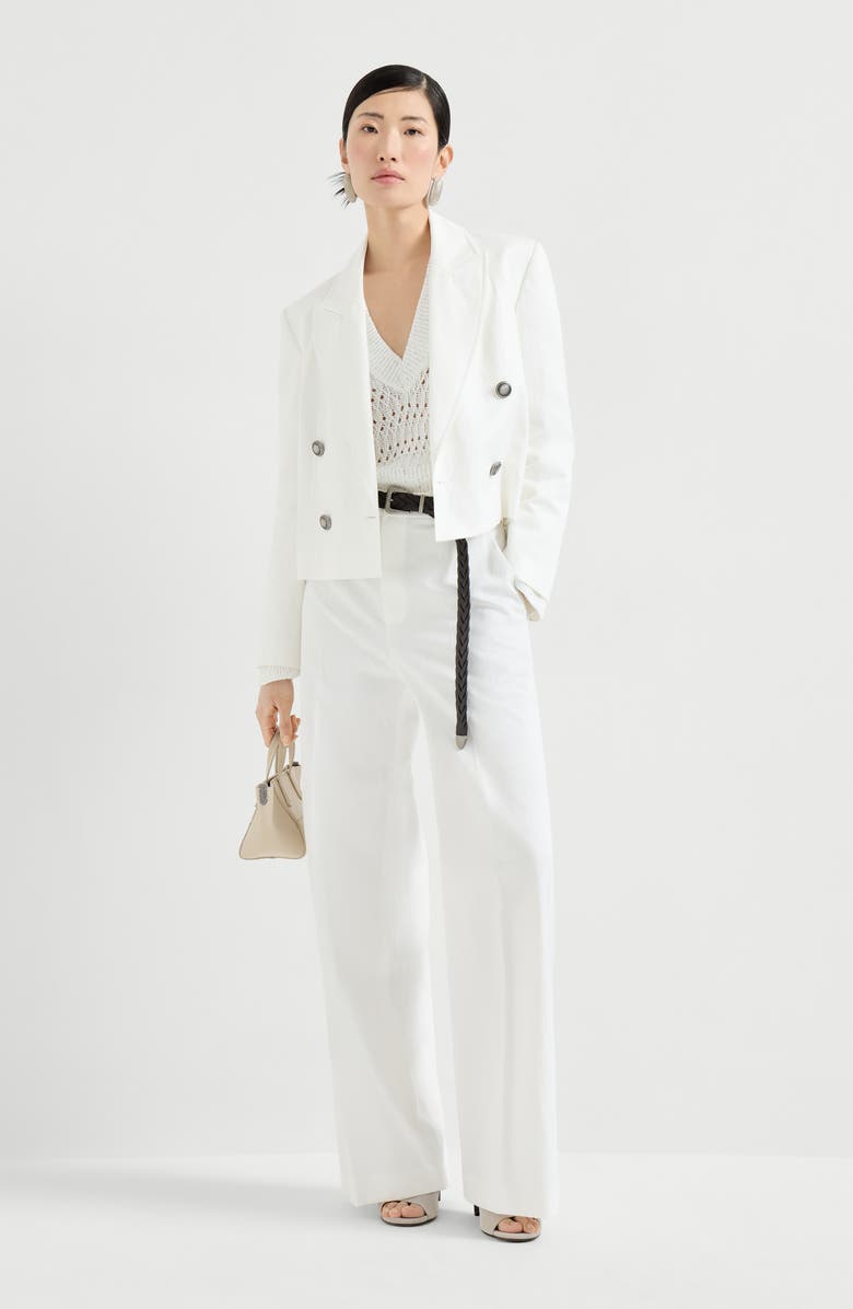 Brunello Cucinelli Dazzling braids sweater, Alternate, color, White